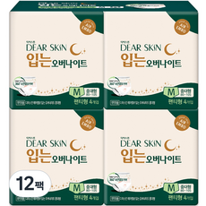 디어스킨 에어엠보 입는 오버나이트 생리대 팬티형, 중대형, 4개입, 12개