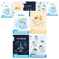 morning glory 填充筆記本 國小1-2年級 10格書寫 A 6入組, 混合顏色, 2套