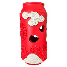 petopia 拍拖皮婭 寵物天然橡膠超耐咬可樂瓶造型玩具 耐磨發聲潔牙 狗狗互動趣味, 1入, 紅色, 161.5x75 (mm)