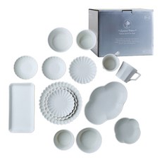 Syracuse CHINA Nature 雙人餐具組 15件組, 1套, 10種餐具, 白色