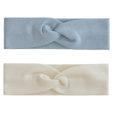BABY&I 嬰幼兒羅紋扭結髮帶2件組