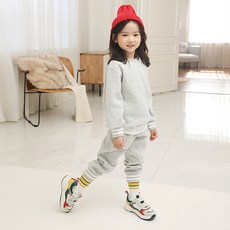 KIDSCODI 童款刷毛線條長袖運動服上下套裝