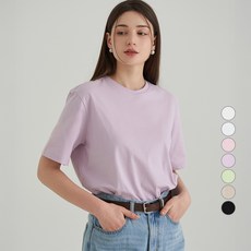 ELLE PARIS 여성용 통기성 베이직 라운드넥 반팔 티셔츠