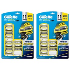 Gillette 吉列 正品 鋒護黃色手動刮鬍刀片, 11入, 2個