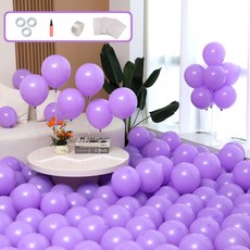 피앤비유니티 마카롱 라운드 풍선 25cm, 14 퍼플, 100개