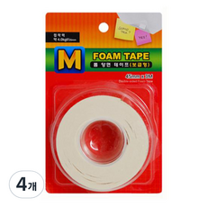 M시리즈 PE폼 양면 테이프 보급형 45mm x 3m, 혼합색상, 4개