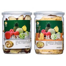 盛花園 脆片小點 蘋果+鳳梨 Set, 低溫真空乾燥 香甜清脆可口 無添加色素防腐劑, 200g, 1組