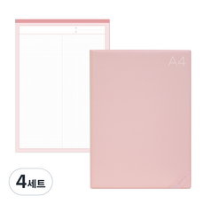 데얼스 도큐먼트 파일홀더 A4 + 노트패드 A4, 피치, 4세트