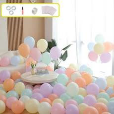 피앤비유니티 마카롱 라운드 풍선 25cm, 03 무지개톤, 100개