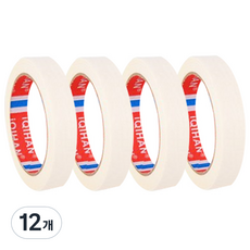 iQIHAN 다다 칼라 마스킹테이프 흰색 20 mm x 20 m, 12개