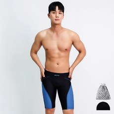 AQUATICA 男款及膝泳褲 BBF15+彈性泳帽+收納袋組