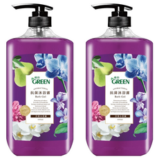 GREEN 綠的 抗菌沐浴露 洋梨小蒼蘭, 1L, 2瓶