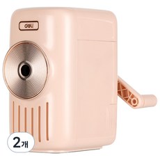델리 골드 포인트 멜로디 심조절 연필깍이 E71165A, 핑크, 2개