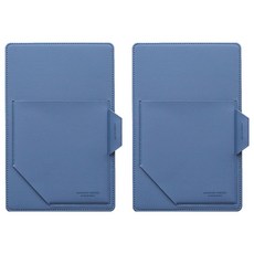 퍼니메이드 가죽 노트패드 홀더 A4, 소프트 블루, 2개