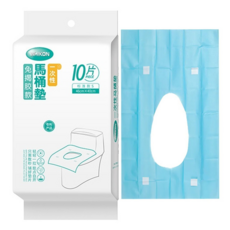 WHIKON 拋棄式衛生馬桶坐墊紙墊 防水隔菌防滑 半鋪半黏 膠點固定 適用多處, 60 x 40cm, 加長型, 1包