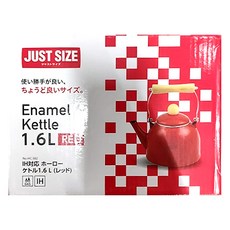 珍珠金屬 琺瑯水壺 IH適用 HC-382 Just Size, 紅色, 1.6L, 1個