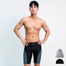 AQUATICA 男款及膝泳褲 BBF18+彈性泳帽+收納袋組