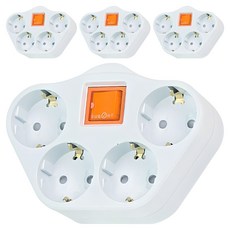 써보니 스위치 멀티탭 4구, 혼합색상, 4개