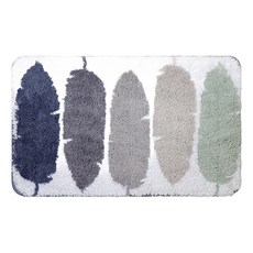 刷色仿羊絨防滑地墊/腳踏墊, 輕藍飛揚 米色, 1個