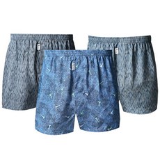 TERAWOOD 男款印花四角內褲 TC01 3件組