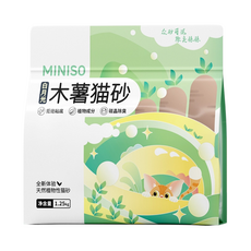 MINISO 名創優品 白月光木薯貓砂 碳晶除臭, 1.25kg, 1包