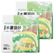 MINISO 名創優品 白月光木薯貓砂 碳晶除臭, 1.25kg, 2包
