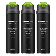 질레트랩스 정품 래피드 포밍 쉐이브 젤, 195g, 3개