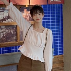 루나걸 여성용 로니티 스퀘어넥 블라우스 L24FBL072309