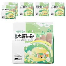 MINISO 名創優品 白月光木薯貓砂 碳晶除臭, 1.25kg, 6包