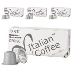 ItalianCoffee Deciso咖啡膠囊 Nespresso咖啡機適用, 5.5g, 10顆, 4盒