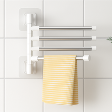 부착식 주방 4단 회전식 행주 수건 벽걸이, 혼합색상, 1개