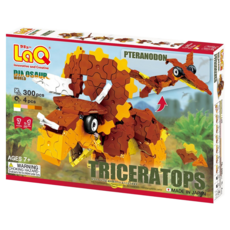 LaQ 呵比大地三角龍積木玩具 300pcs + 4pcs 益智拼裝玩具, TRICERATOPS