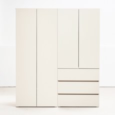 도모 아르디아 1단 + 3단 옷장 세트 1600 방문설치, 매트 아이보리