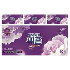 피죤 에어시트 리치퍼퓸 시트형 섬유유연제 미스틱 레인 본품 20p, 20개입, 4개