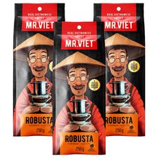 MR.VIET 阿拉比卡咖啡粉, 250g, 3包, 研磨咖啡