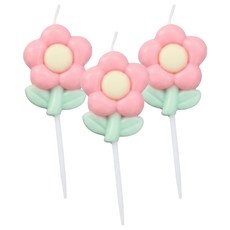 小花蠟燭 派對裝飾, 粉色, 1組, 粉花