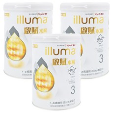 Wyeth 惠氏 illuma 啟賦 水解幼兒成長專用配方奶粉 3號 1~3歲, 800g, 3罐