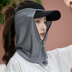 온업 모자 썬가드 얼굴 햇빛가리개, 다크그레이