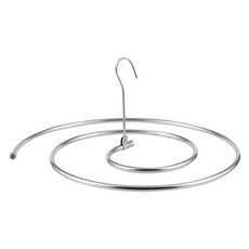 摺疊款 圓形不鏽鋼螺旋衣架 粗度1.2cm 總長2M 2個, 40 x 18cm, 銀色