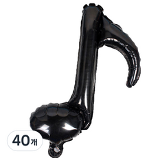 WOW PARTY KOREA 八分音符鋁箔氣球, 黑色, 40個