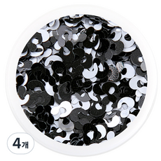 젤로젤로 레오파드 호피 네일 글리터, GL113 화이트 블랙, 4개