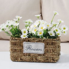 刺繡亮點藤編花盆, F款