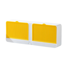 Katapaha 菜瓜布架 固體皂 多功能 壁掛式 矽膠支架 雙層, 黃色 + 白色, 1個