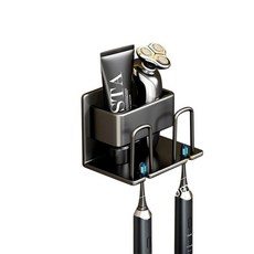 i LIFE 2人太空鋁牙刷置物架-經典黑-3入, 1組