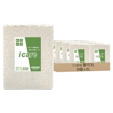 I care 愛可兒 豆腐貓砂 超吸力混合, 8個, 6L, 淡香