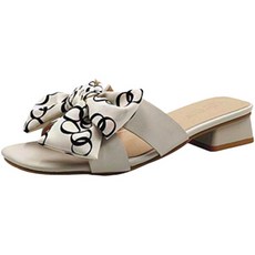 라블 여성용 쉬폰 리본 슬리퍼 3.5cm