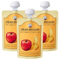 프레벨롱 짜먹는 국산 과일퓨레, 혼합맛(사과/바나나), 100g, 3개