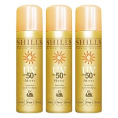 SHILLS舒兒絲 涼感防曬噴霧罐裝極限戶外(金) SPF50+ PA++++ 清爽保濕 全身適用, 90g, 3件