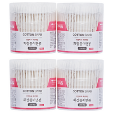 圓筒化妝棉花棒, 200入, 4個