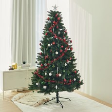 크리스마스 무장식 트리 + 오너먼트 트리장식 100p + LED 줄조명 400구 + 리모콘 세트, 그린(트리), 혼합색상(오너먼트), 웜 화이트(조명)